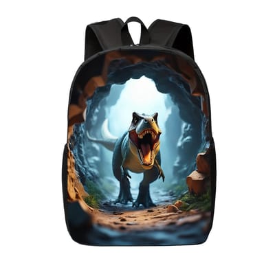 Dino Rugzak | Dinopatroon Rugtas | Dieren Rugzak | Rugzak Jongens | Mooie rugzakken met Dino | 15 - 20 liter | Kinder Rugzak | Grot