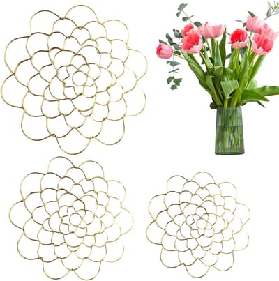 Bloemenarrangementhouder Set - Bloemschikken Gereedschap - Decoratie Creëren - Herbruikbaar Milieuvriendelijk - 3 Stuks - Goud