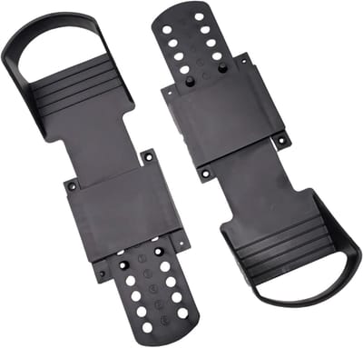 Pedaalset Roeimachine - Voetsteunen Antislip - Thuis Fitness - Verbeterde Duurzaamheid - 31 x 10 cm - Zwart