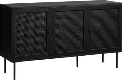 Dressoir Zwart - Melamine - 140x40x80cm - Dressoir Pensacola - Giga Living