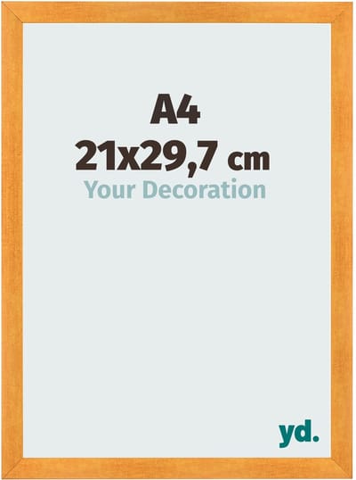 Your Decoration - Fotolijst A4 21x 29,7 cm - MDF - Oranje - Pisa