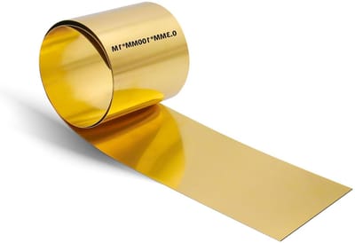 Messing Plaatrol - Koperen Plaat - Handwerk en Reparatie - Corrosiebestendig - 03 x 100 x 1000 mm - Goudkleurig
