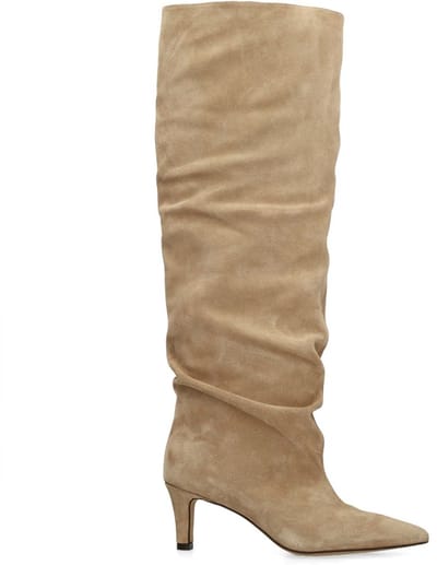 Sacha - Dames - Beige suède hoge laarzen - Maat 38