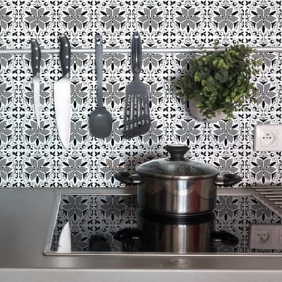 Zelfklevende tegelmuurstickers voor keuken en badkamer - 9 Azulejos Flutinia tegelstickers - 9 stickers 10x10cm