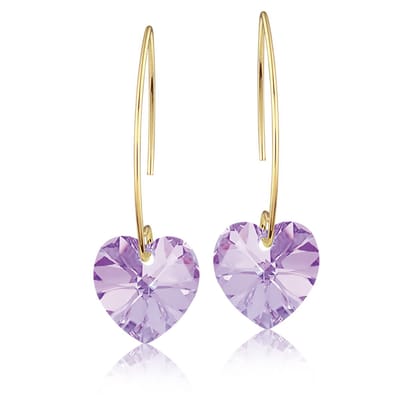 Montebello Oorbellen Pippa HG116 - Swarovski Hart - 925 Verguld Zilver - Ø14mm - 40mm