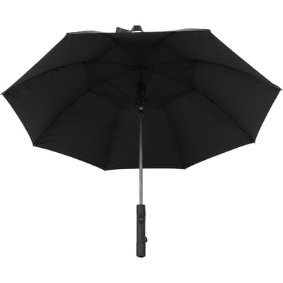 Parapluie portable avec ventilateur, batterie externe rechargeable USB 2600 mAh, parapluie pliable pour le soleil et la pluie black