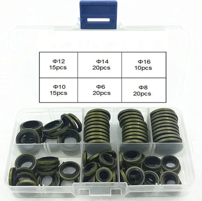 Metaal Olie Afvoerplug Ring - 100 Stuks Dichting, Rubber Druk Washer en Olieafdichtingen voor Motoren
