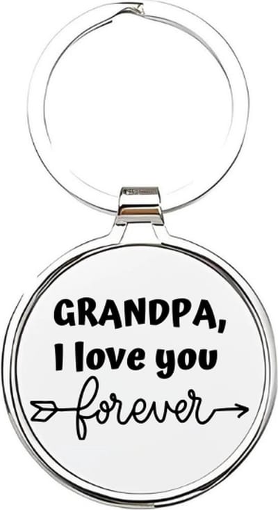 Akyol - grandpa i love you forever Sleutelhanger - Opa - de liefste opa - opa sleutelhanger - grootvader sleutelhanger - sleutelhanger voor opa - familie sleutelhanger - verjaardagscadeautje - cadeau voor opa - grandfather - pake - 4 x 7,5 CM