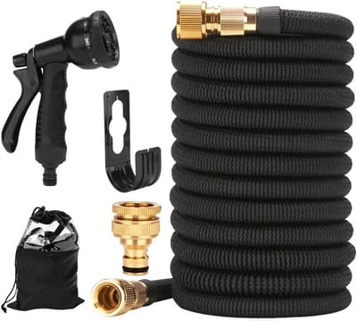 Flexibele Tuinslang - Rekbare Waterslang - Tuin Bewateren - Knikvrij Ontwerp - 225 Meter - Zwart
