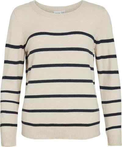 VILA - VIRIL O-NECK L/S DETAIL KNIT TOP - NOOS - Dames - Gebreide truien
