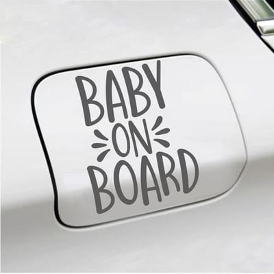 Bumpersticker - Baby On Board - 13 X 10 - Antraciet