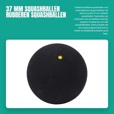Dailygoods- Squashballen 37 Mm - Rubberen Squashballen - Duurzaam en Slijtvast - Geschikt voor Beginners - Ideaal voor Training - Lichtgewicht en Handzaam - Sportballen