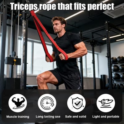 Professionele Tricep Rope Kabel Accessoire voor Fitness met Verstelbare Handgrepen voor Push-Downs en Overhead Pressen