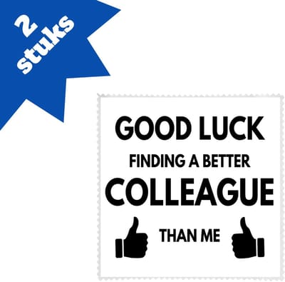 Akyol - good luck finding brillendoekjes - Collega - succes - werk - afscheidscadeau - verjaardagscadeau - kado - 17,8 bij 17,8 cm - 2 stuks