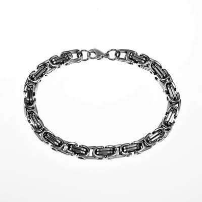 22cm x 7mm Vierkant Koningsarmband Heren - Stalen Zilverkleur - Schakelketting