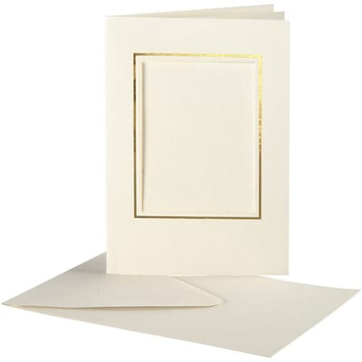 Creativ Company Kaarten & Enveloppen Passepartout Rechthoek met Rand 10,5x15 cm Off-white 10 stuks