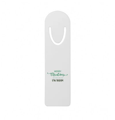 Hacebo® - Kerst merry christmas and happy new year met eigen naam metalen boekenlegger - Kerstmis - Kerst beker - winter - kerst - christmas - kerst cadeau Bladwijzer boekenleggers - 12.7 cm x 3.2cm