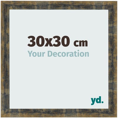 Your Decoration - Fotolijst 30x30 cm - MDF - Blauw Goud Gemeleerd - Pisa