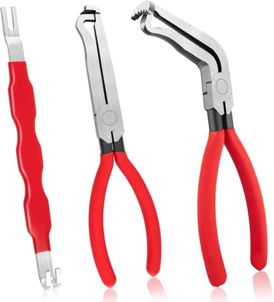 Elektrische Connector Tangen - Ontkoppel Gereedschap - Automotive Reparatie - Twee Hoek Ontwerpen - 3 Stuks - Rood