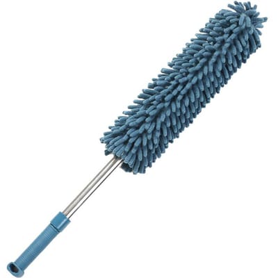 Handstoffer Afneembaar Wasbaar Chenille Roestvrij Staal Uitschuifbaar Reiniging Handstoffer voor Thuis donkerblauwe kleur