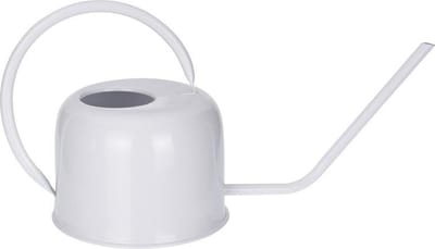 Retro metalen gieter / plantengieter voor binnen 1100 ml - wit - RVS - plantengieters / gieters