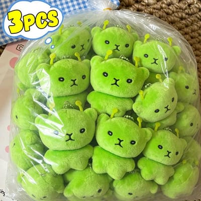 Mignon Chat Alien Peluche Pendentif Peluche Super Douce Poupées Porte-clés Kawaii Mini Jouet Pendentif Sac à Dos Joli Décor Sac Cadeau d'Anniversaire