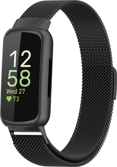 Milanees bandje - geschikt voor Fitbit Inspire 3 - zwart