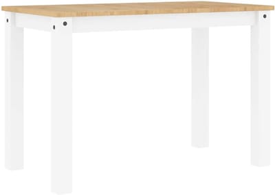 Eettafel Massief Hout - Keukentafel - Dineren - Landelijke Chique Stijl - 117x60x75 cm - Wit