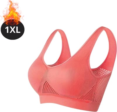Bovista BH Zonder Beugel - Zonder Bandjes - Push-up Bh's - Comfort Beha - Comfortabel - Sterk - Yoga - Plus Size - Rood - Maat 1XL