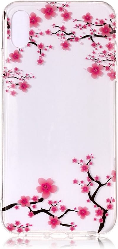 Peachy Doorzichtig Bloesem TPU geschikt voor iPhone XS Max - Roze