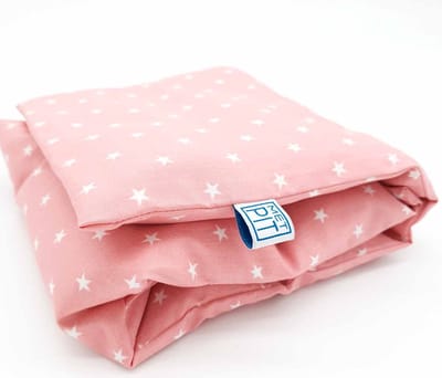 Pittenkussen XL Met Pit ✿ Tarwe - Wasbare hoes - Pittenzak voor Magnetron/Micro èn Vriezer - Made in NL/BE – Oud Roze Ster