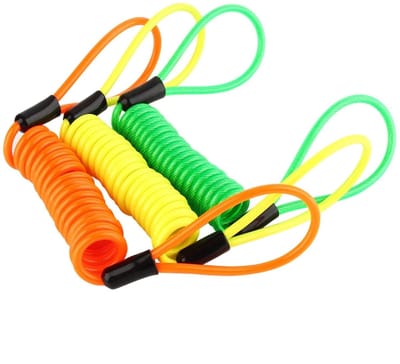 Dailygoods- Schijfslot Beveiliging - Alarmfunctie - Staalkabel 1,2M - PVC/Legering - Buitendiameter 3,5mm - Eenvoudig te monteren - Beveiligingskabel
