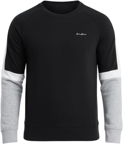 OMBRE Sweater - Regular Fit - Katoen - Lange Mouw Zwart S