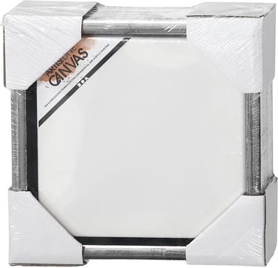 Canvas met lijst, afm 20x20 cm, 360 gr, antiek zilver, wit, 1 stuk