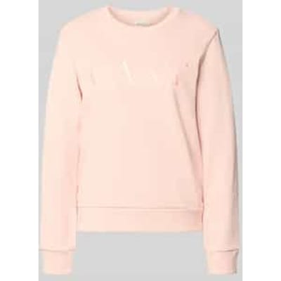 sweatshirt met labelstitching en ronde hals