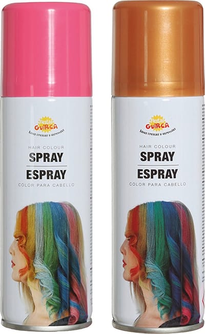 Fiesta Guirca Carnaval verkleed haar verf/spray - roze en goud - spuitbus - 125 ml