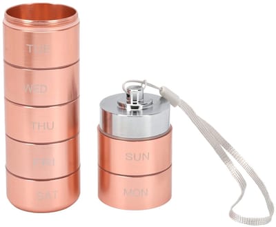 Dailygoods- Pillendoos Waterdicht - 7 Dagen - Grote Vakken - Aluminiumlegering - Draagkoord - Wekelijkse Medicijnorganizer - Medicijnbox