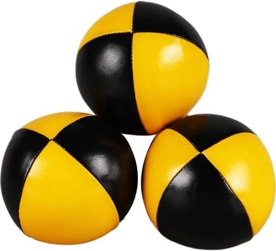 Jongleerballen Set - Handgooien Ballen - Behendigheid Oefenen - Zacht en Veilig - 3 Stuks - Geel Zwart