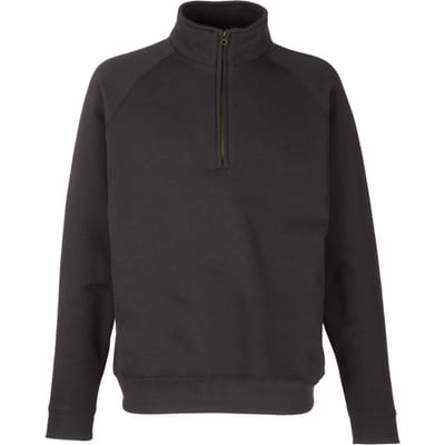 Fruit of the Loom Volwassenen Unisex klassiek sweatshirt met ritssluiting (Zwart)
