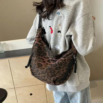 Crossbody tassen met luipaardprint voor dames Corduroy casual schoudertassen Dames Sac A Main Femme Designer luxe handtassen 36cmX21cmX7cm