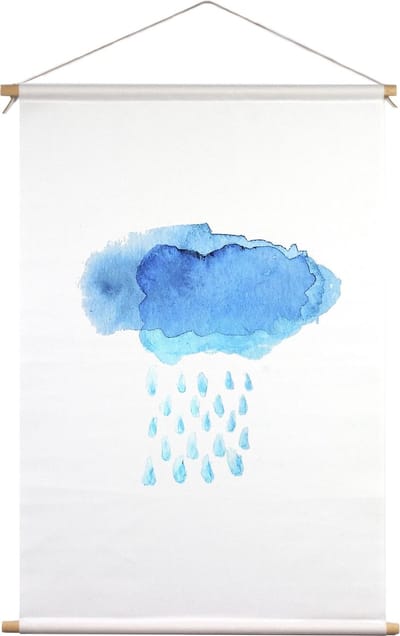ILLUSTRATIE REGENWOLK | Textieldoek | Textielposter | Wanddecoratie | 30CM x 45CM” | Schilderij