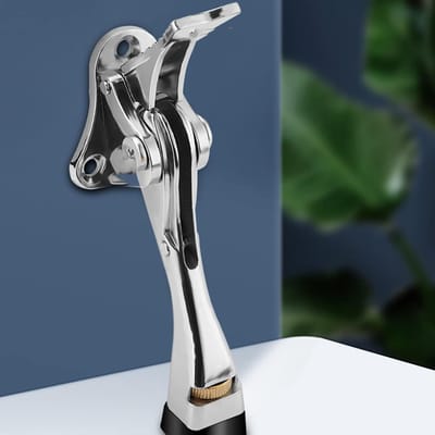 Deurstopper Set - Deurwig Buffer - Vingerbescherming - Voetbediend Ontgrendelen - 15 cm - Zwart