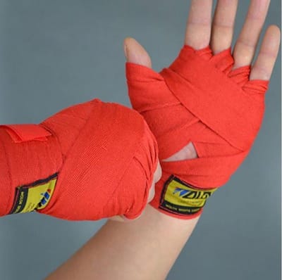 *** Bandage Rood 2 rollen 2.5meter Katoen  - Rood - Boksen -MMA -Thai en Kickboksen- Vechtsport - Heble® ***