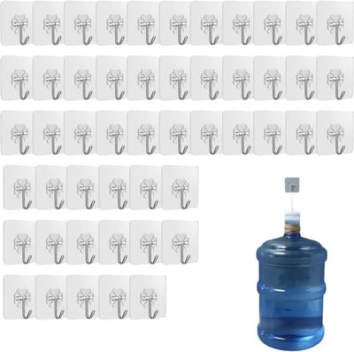 50x Zelfklevende Plakhaak Transparant Waterdicht Draaibaar 10kg Krasvrij Zonder Boren