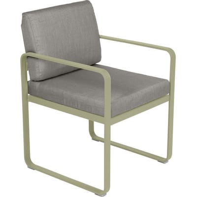 Fermob BELLEVIE fauteuil voor de eethoek - 65 lindegroen mat - B8 taupegrijs