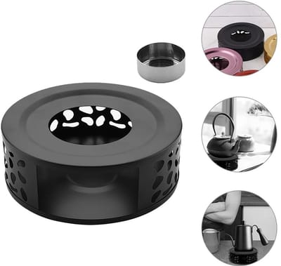 WiseGoods Premium RVS Theepot Warmhouder - Theekoker - Tea Maker - Warmhoudsysteem Koffie En Thee - Verwarmer Theepotten Zwart