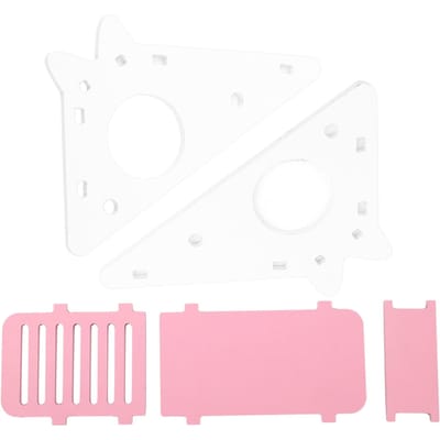 Maison en Bois pour Hamster Repos Nid Assemblage Escaliers d'Escalade Petit Animal de Compagnie Exercice Jouet de Jeu(Rose) Pink white