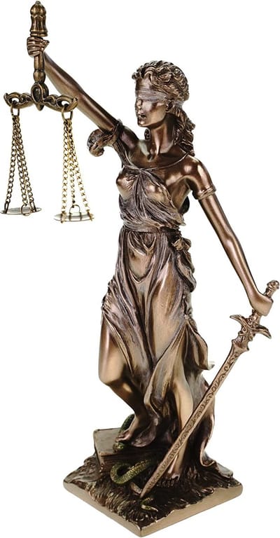 Veronese Design - Justitia Romeinse Godin van Rechtvaardigheid - Beeld - KLEIN FORMAAT - Vrouwe Justitia - hoogte 21cm