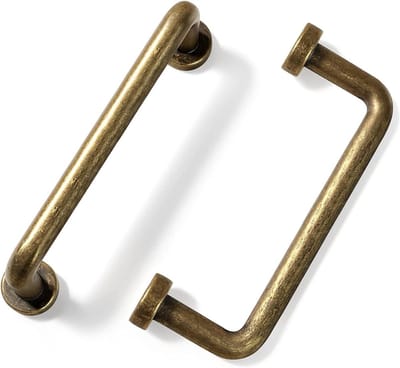 Set van 6 Deurknoppen in Geborsteld Brons - 96mm Bevestigingsafstand voor Keuken, Kasten en Lades