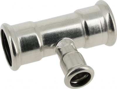 Bonfix Press - RVS 316 - perskoppeling - T-koppeling - verlopend - 22 x 15 x 22 mm - 3 x Press - KIWA - DVGW - WRAS keur
